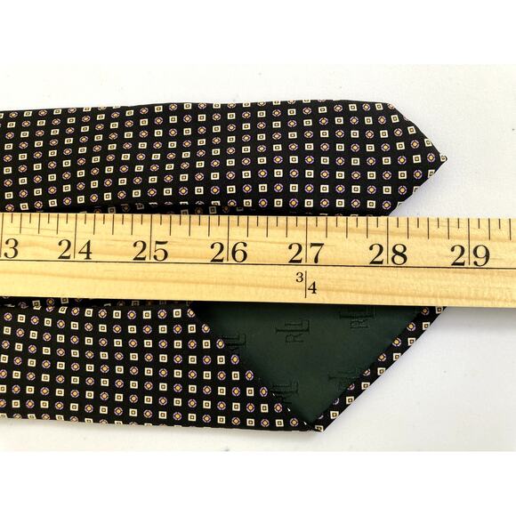 Lauren Ralph Lauren Necktie 100% Silk Black Label Geometrical Pattern 3.75/58 - Picture 5 of 9